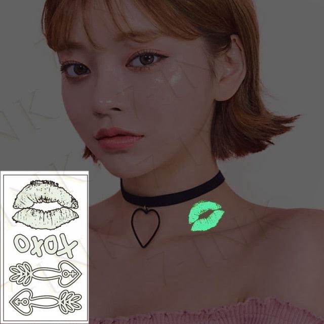 Fashion Luminous Sticker Tattoos Waterproof Temporary Different Luxury Tattoos For Womens Mens Kids