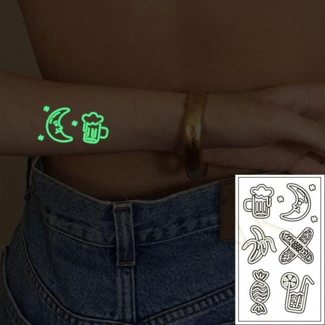 Fashion Luminous Sticker Tattoos Waterproof Temporary Different Luxury Tattoos For Womens Mens Kids