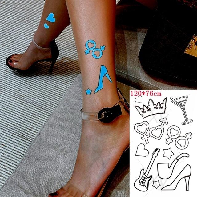 Fashion Luminous Sticker Tattoos Waterproof Temporary Different Luxury Tattoos For Womens Mens Kids
