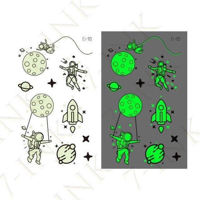 Fashion Luminous Sticker Tattoos Waterproof Temporary Different Luxury Tattoos For Womens Mens Kids