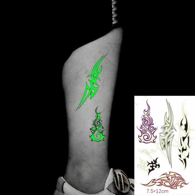 Fashion Luminous Sticker Tattoos Waterproof Temporary Different Luxury Tattoos For Womens Mens Kids