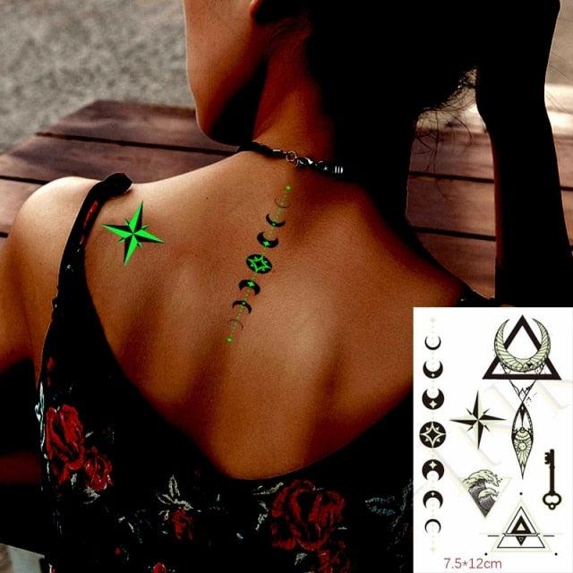 Fashion Luminous Sticker Tattoos Waterproof Temporary Different Luxury Tattoos For Womens Mens Kids