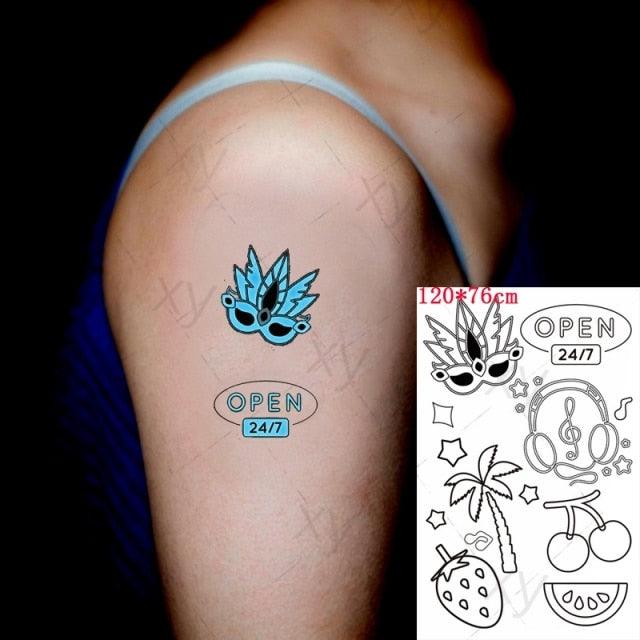 Fashion Luminous Sticker Tattoos Waterproof Temporary Different Luxury Tattoos For Womens Mens Kids