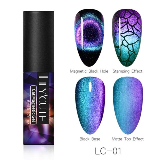 Modern Styllish Elegant 9D Cat Magnetic Nail Gel Polish UV LED  Permanent Elegant Colorful Charming Effect For Womens