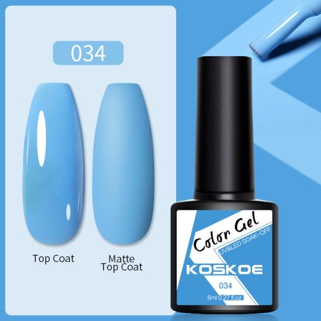 Womens Glossy Colorful 8ml Nail Gel Polish Permanent UV LED Summer Winter High Quality Fashion Design
