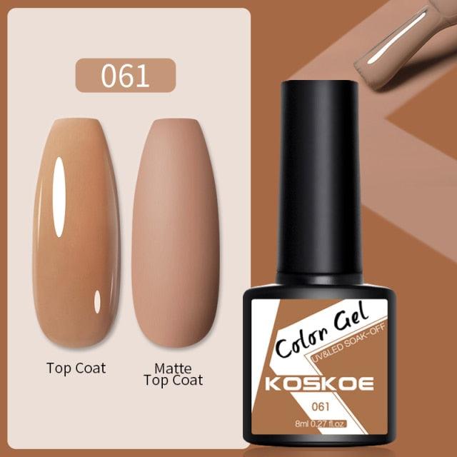 Womens Glossy Colorful 8ml Nail Gel Polish Permanent UV LED Summer Winter High Quality Fashion Design