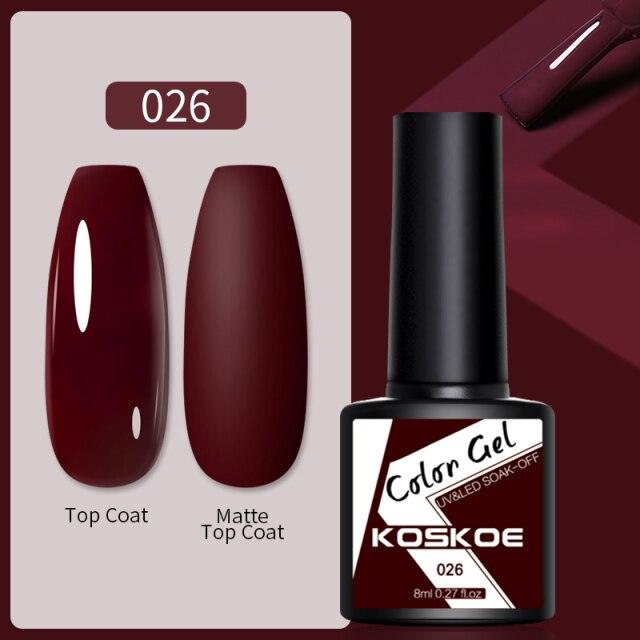 Womens Glossy Colorful 8ml Nail Gel Polish Permanent UV LED Summer Winter High Quality Fashion Design