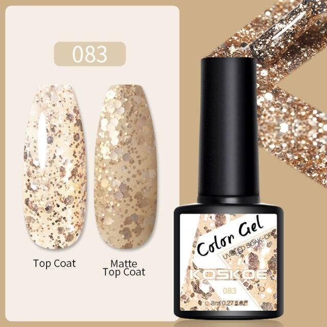 Womens Glossy Colorful 8ml Nail Gel Polish Permanent UV LED Summer Winter High Quality Fashion Design