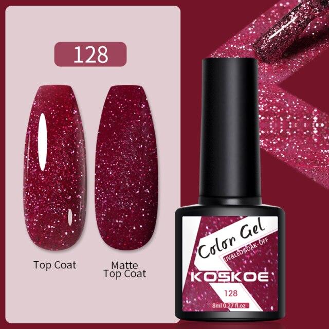 Womens Glossy Colorful 8ml Nail Gel Polish Permanent UV LED Summer Winter High Quality Fashion Design