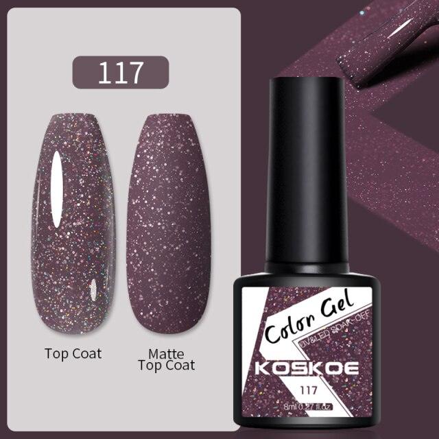 Womens Glossy Colorful 8ml Nail Gel Polish Permanent UV LED Summer Winter High Quality Fashion Design