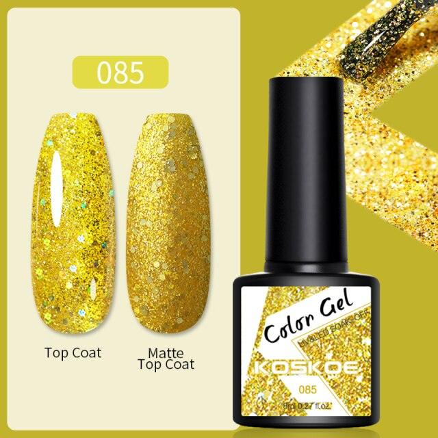 Womens Glossy Colorful 8ml Nail Gel Polish Permanent UV LED Summer Winter High Quality Fashion Design