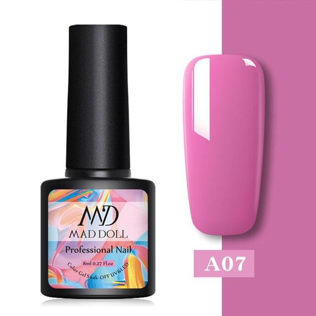 Womens Glossy Colorful 8ml Nail Gel Polish Permanent UV LED Summer Winter High Quality Fashion Design