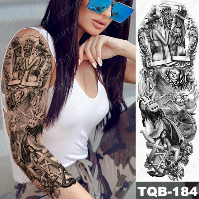 Full Women Man Realistic Waterproof Temporary Tattoo Tiger Stickers Luxury Big Design For Arm Thigh