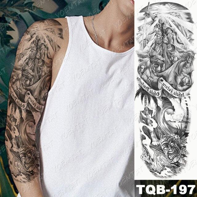Full Women Man Realistic Waterproof Temporary Tattoo Tiger Stickers Luxury Big Design For Arm Thigh
