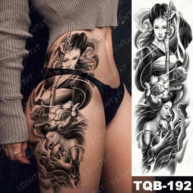 Full Women Man Realistic Waterproof Temporary Tattoo Tiger Stickers Luxury Big Design For Arm Thigh