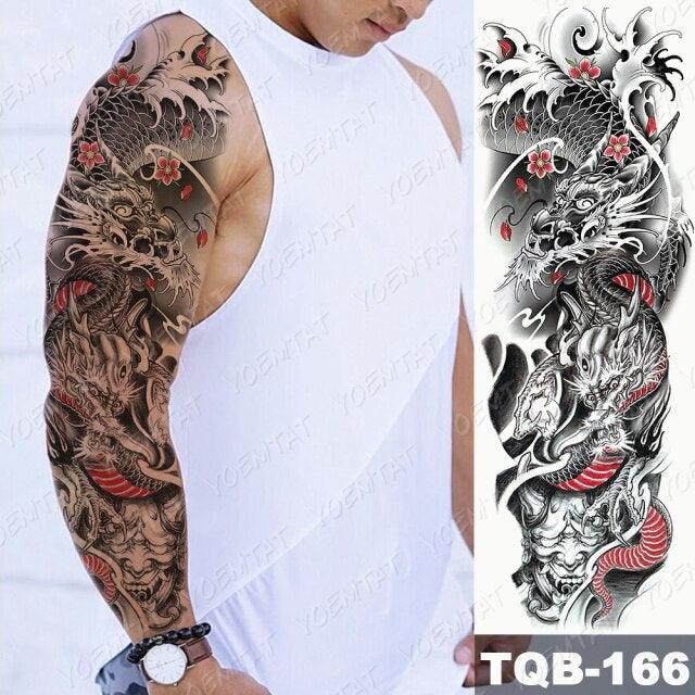 Full Women Man Realistic Waterproof Temporary Tattoo Tiger Stickers Luxury Big Design For Arm Thigh