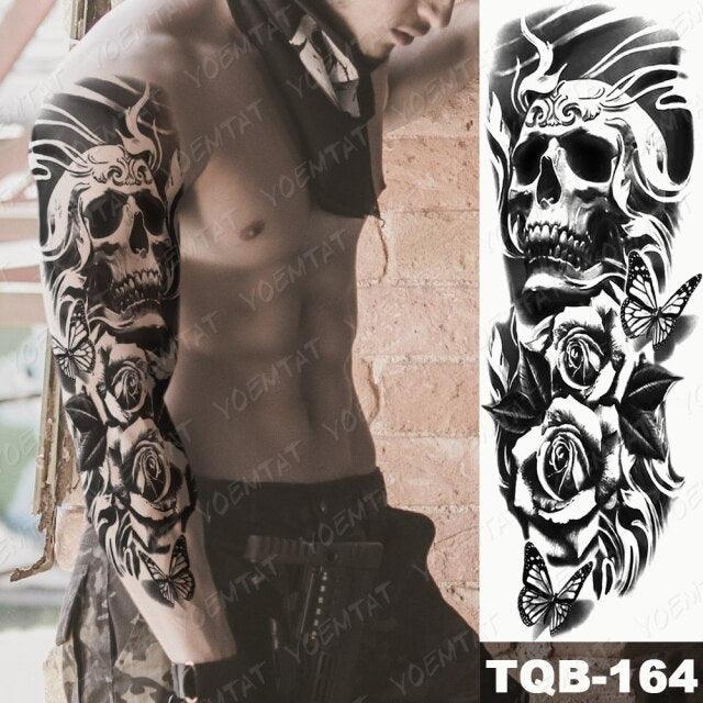 Full Women Man Realistic Waterproof Temporary Tattoo Tiger Stickers Luxury Big Design For Arm Thigh