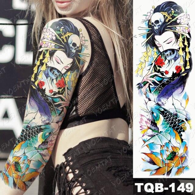 Full Women Man Realistic Waterproof Temporary Tattoo Tiger Stickers Luxury Big Design For Arm Thigh