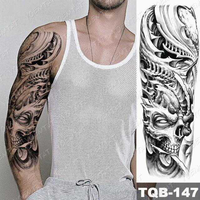 Full Women Man Realistic Waterproof Temporary Tattoo Tiger Stickers Luxury Big Design For Arm Thigh