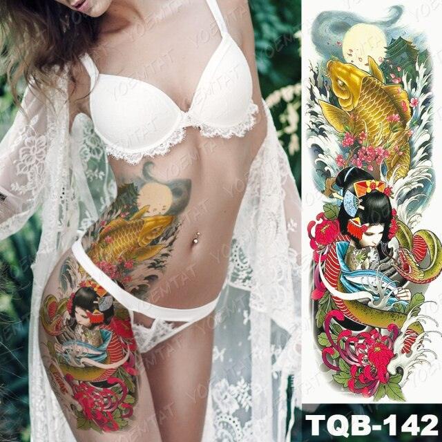 Full Women Man Realistic Waterproof Temporary Tattoo Tiger Stickers Luxury Big Design For Arm Thigh