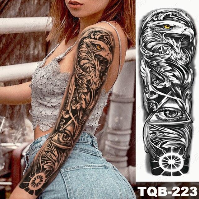 Full Women Man Realistic Waterproof Temporary Tattoo Tiger Stickers Luxury Big Design For Arm Thigh