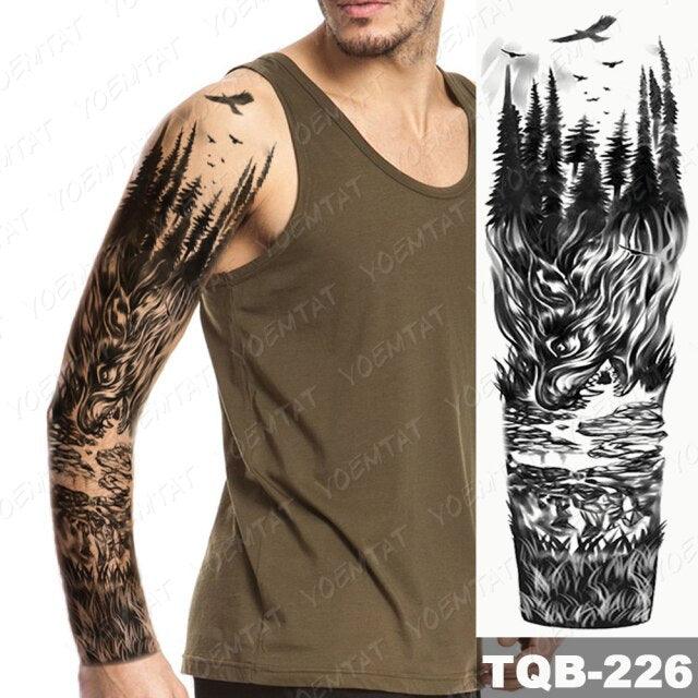 Full Women Man Realistic Waterproof Temporary Tattoo Tiger Stickers Luxury Big Design For Arm Thigh