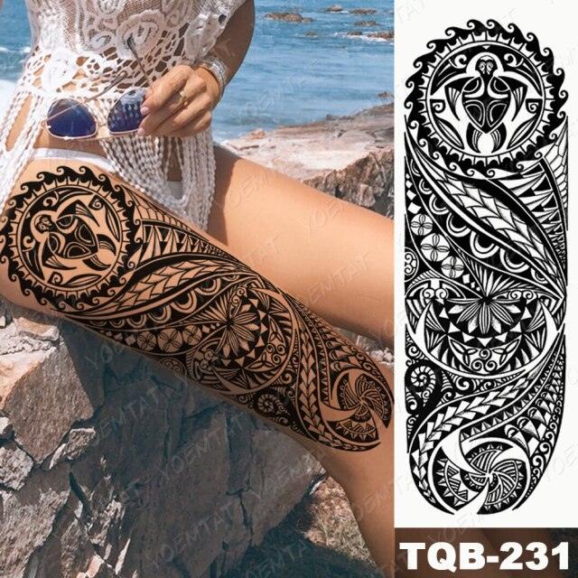 Full Women Man Realistic Waterproof Temporary Tattoo Tiger Stickers Luxury Big Design For Arm Thigh