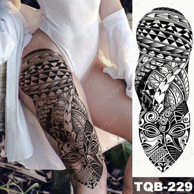 Full Women Man Realistic Waterproof Temporary Tattoo Tiger Stickers Luxury Big Design For Arm Thigh