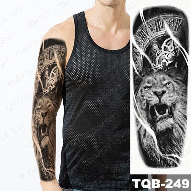 Full Women Man Realistic Waterproof Temporary Tattoo Tiger Stickers Luxury Big Design For Arm Thigh