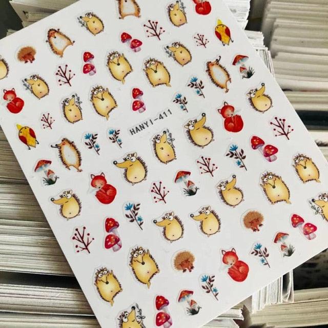 Newest Cats 3D Nail Art Sticker Decal Template Nail Tool Decorations Cute Nail Stickers for Kids and Little Girls Sheets Self Adhesive Nail Art Stickers 3D Animal Nail Decals Nail Art Decoration Set Including Cat Dog Strawberry Bear Chick Bunny Pat