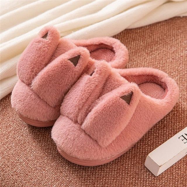 Couples Home Slippers Warm Cute Womans Mens Slipper Winter Shoes New Fashion Casual Fur Plush Slides Winter Slippers For Women House Slippers Fluffy Soft Comfy Fuzzy Slippers Faux Fur Plush Anti-Skid Slippers