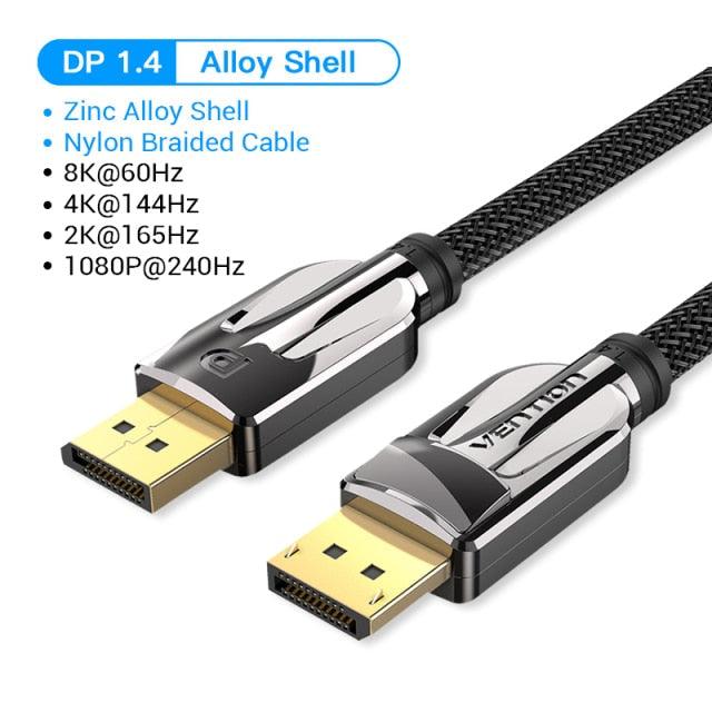 Fast 1.4Gbps 8K 60Hz 4K HDR  Display Port Audio Cable for Video PC Laptop TV