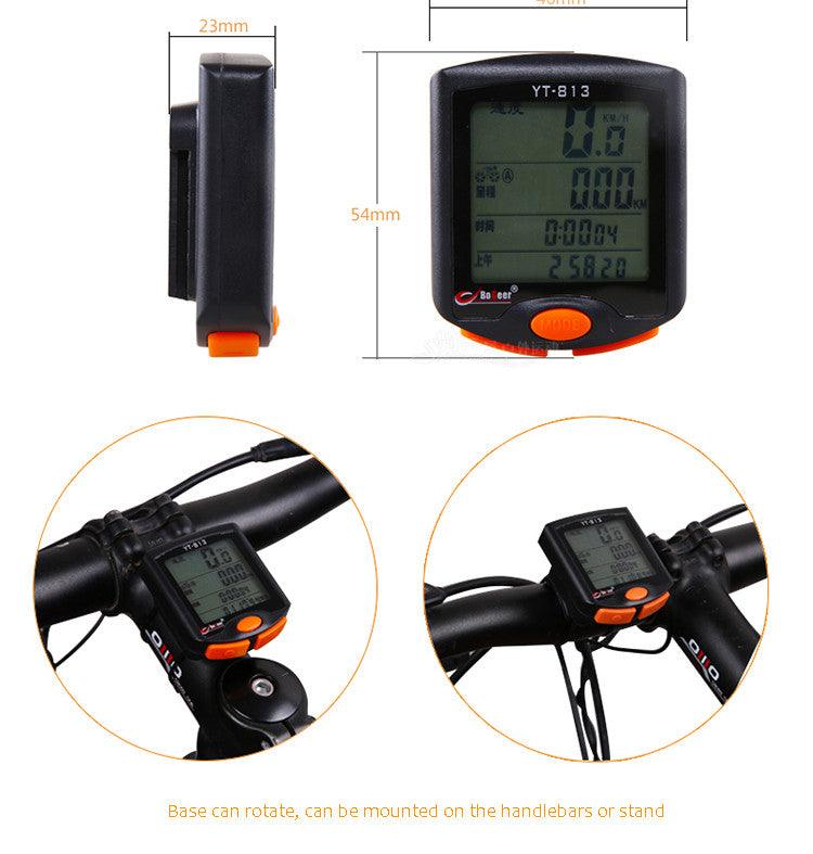 Bike Speed Meter Digital Bike Computer Multifunction Waterproof Sports Sensors Bicycle Computer Speedometer Waterproof 4 Line Display Odometer Cycling Multi Function Design