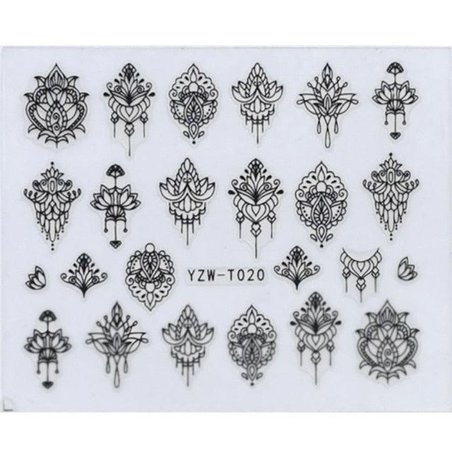 Nail Stickers for Manicure Nail Sticker Sliders For Nails Decal Self-adhesive Nails Figures Transfer Black Accessories Sliders Manicure Decoration 3D Nail Supplies Holographic Decals Transfer Sliders Nail Design Manicures Nail Self-Adhesive Sticker