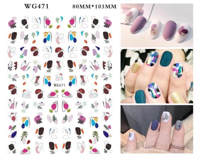 Leaf With Lines Nails Sticker Designer Fruit Nail Art 3D Decals Acrylic Designs Self Adhesive Manicure Slider Stickers Glitter Decals Love Nail Sequins Laser Heart Nail Supplies Sparkle Nail Accessories Star Accessories Heart Nail Art