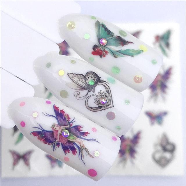 Fox Wolf Animal 3D Embossed Nail Sticker Flower Adhesive Manicure Slider Nail Art Tips Decorations Decals Manicure Design Golden Firework Star Accessories Heart Nail Art Stickers Glitter Decals Love Nail Sequins Laser Heart Nail