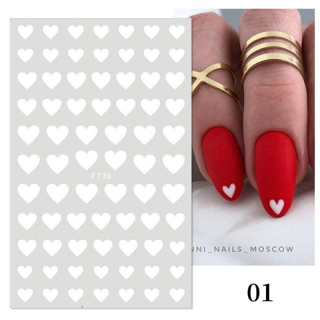 Rose Gold Star 3D Nail Stickers Silver Black White Star Heart Transfer Stickers for Nails DIY Decals Manicures Decoration Tips Nail Art Decals Water Transfer Nail Decals Sticker For Pretty Girl Self-Adhesive Nail Decals Designer Nail Stickers for Acrylic