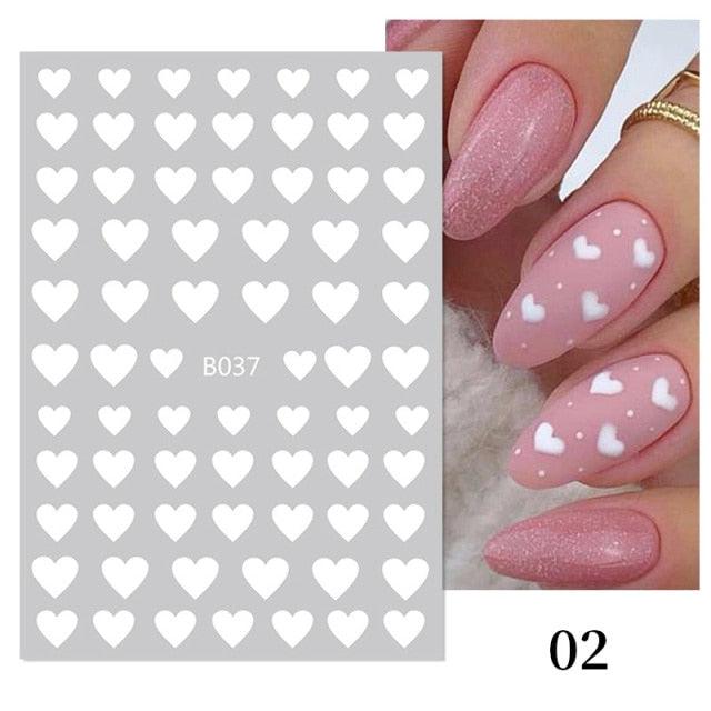 Rose Gold Star 3D Nail Stickers Silver Black White Star Heart Transfer Stickers for Nails DIY Decals Manicures Decoration Tips Nail Art Decals Water Transfer Nail Decals Sticker For Pretty Girl Self-Adhesive Nail Decals Designer Nail Stickers for Acrylic