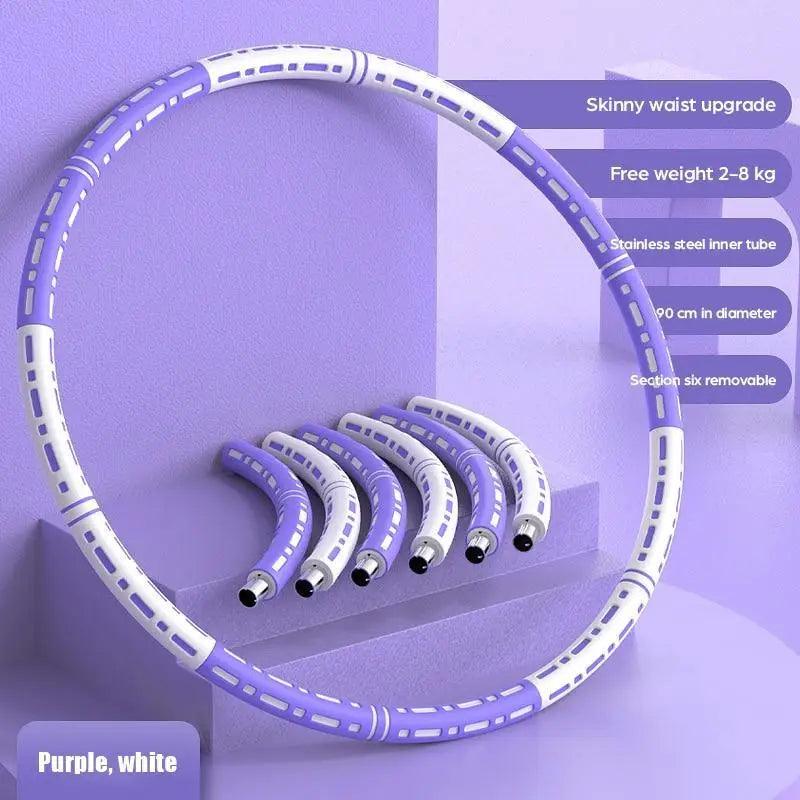 Professional Sports Fitness Hula Hoop Stainless Steel Elastic Thickened Foam Hula Hoop - Detachable Size Adjustable