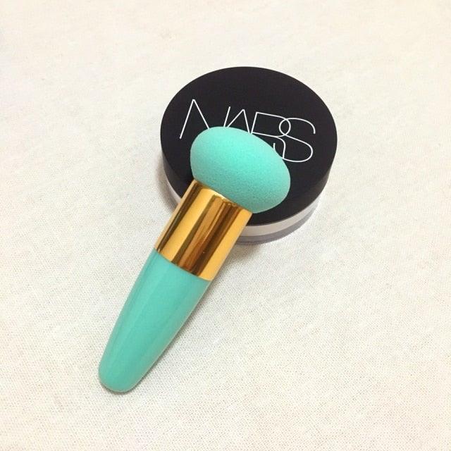 Professional Women Beauty Sponge Mushroom Head Powder Puff With Handle Smooth Shaped Make Up Colorful Sylish Design