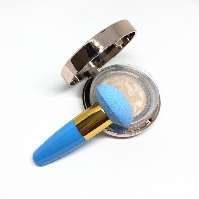 Professional Women Beauty Sponge Mushroom Head Powder Puff With Handle Smooth Shaped Make Up Colorful Sylish Design