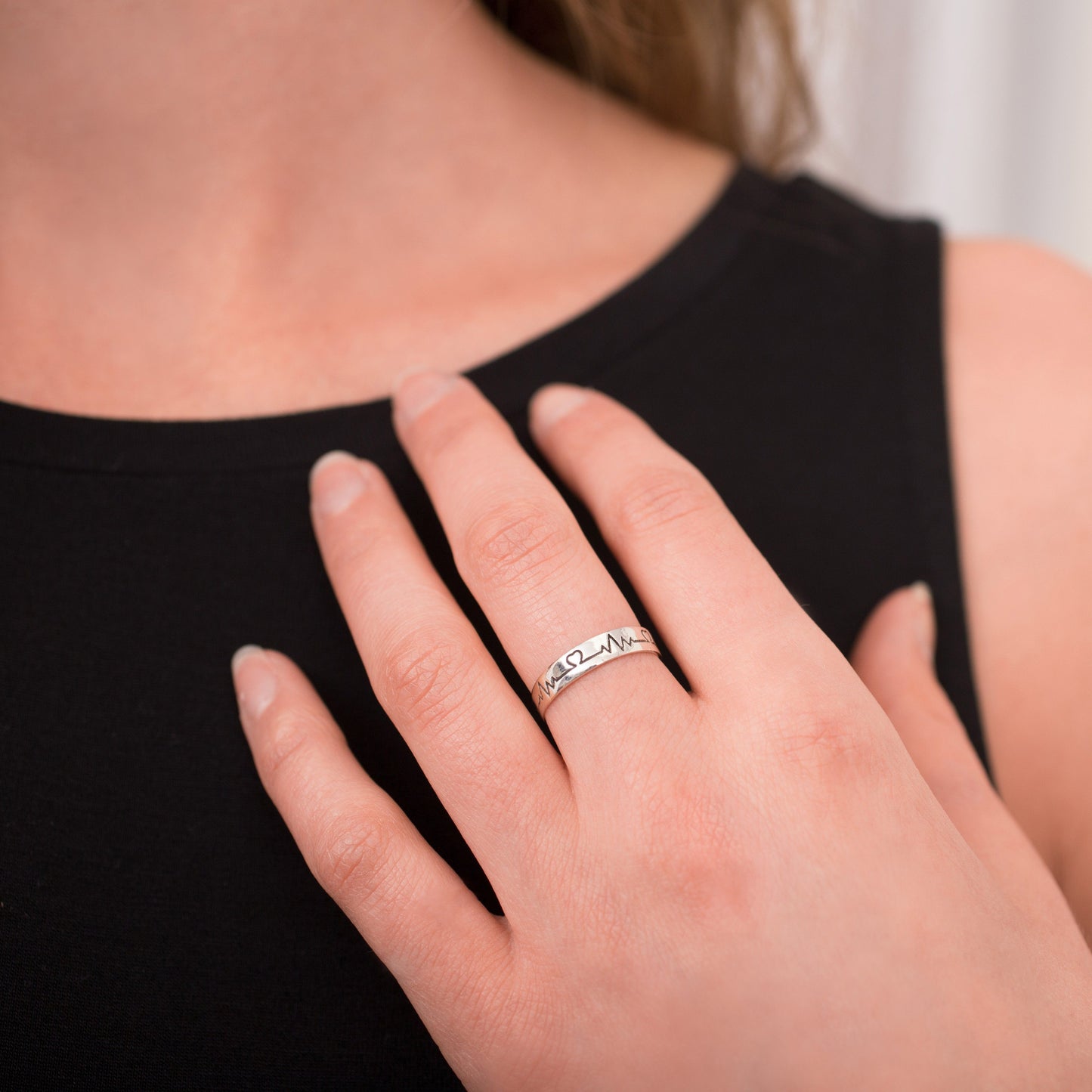 Pulse of My Heart Sterling Ring