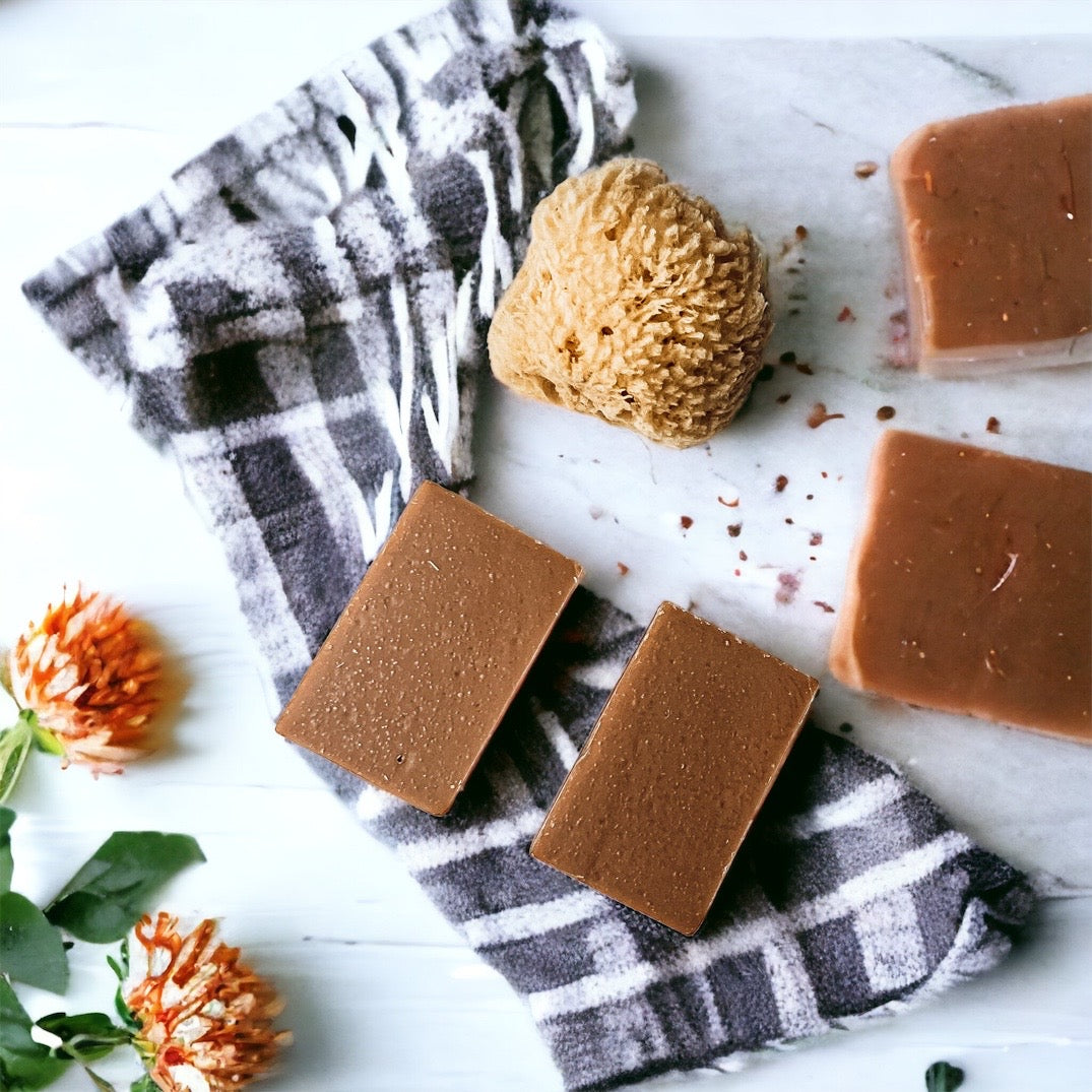 Kürbisgewürz-Seifenstück Handgemacht Bio Sheabutter Kaltsiedeverfahren 127g