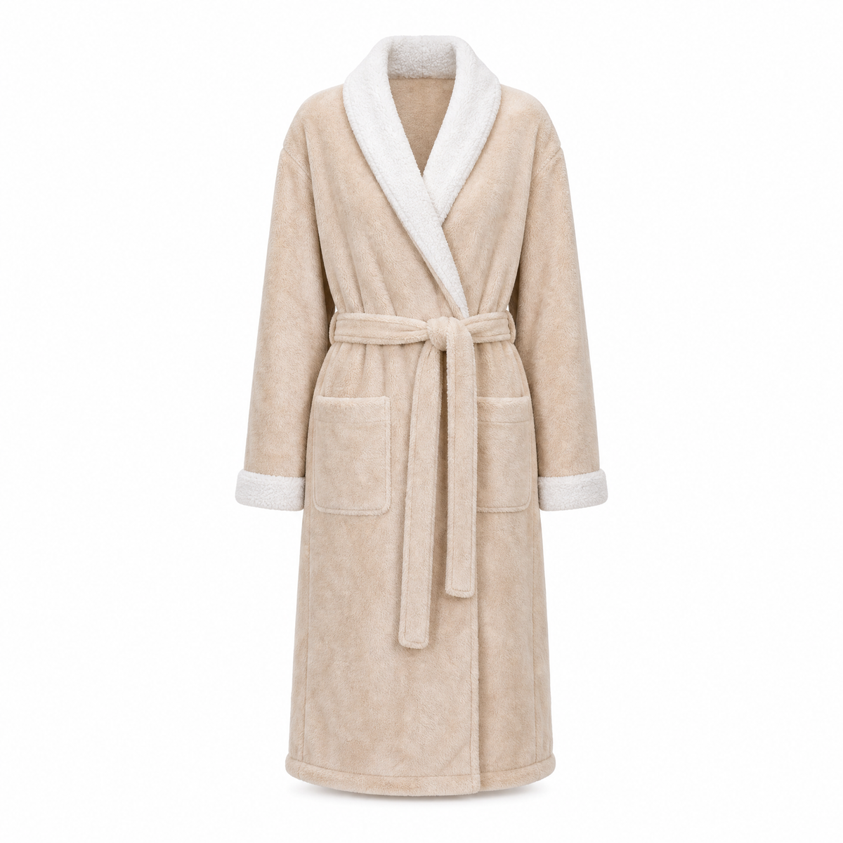 Wolkenweicher Sherpa-Fleece-Bademantel