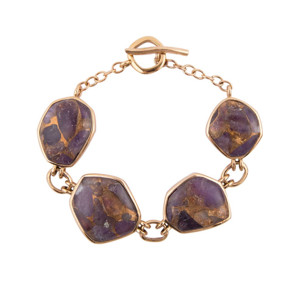 Lila Amethyst Matrix Knebelverschluss Armband