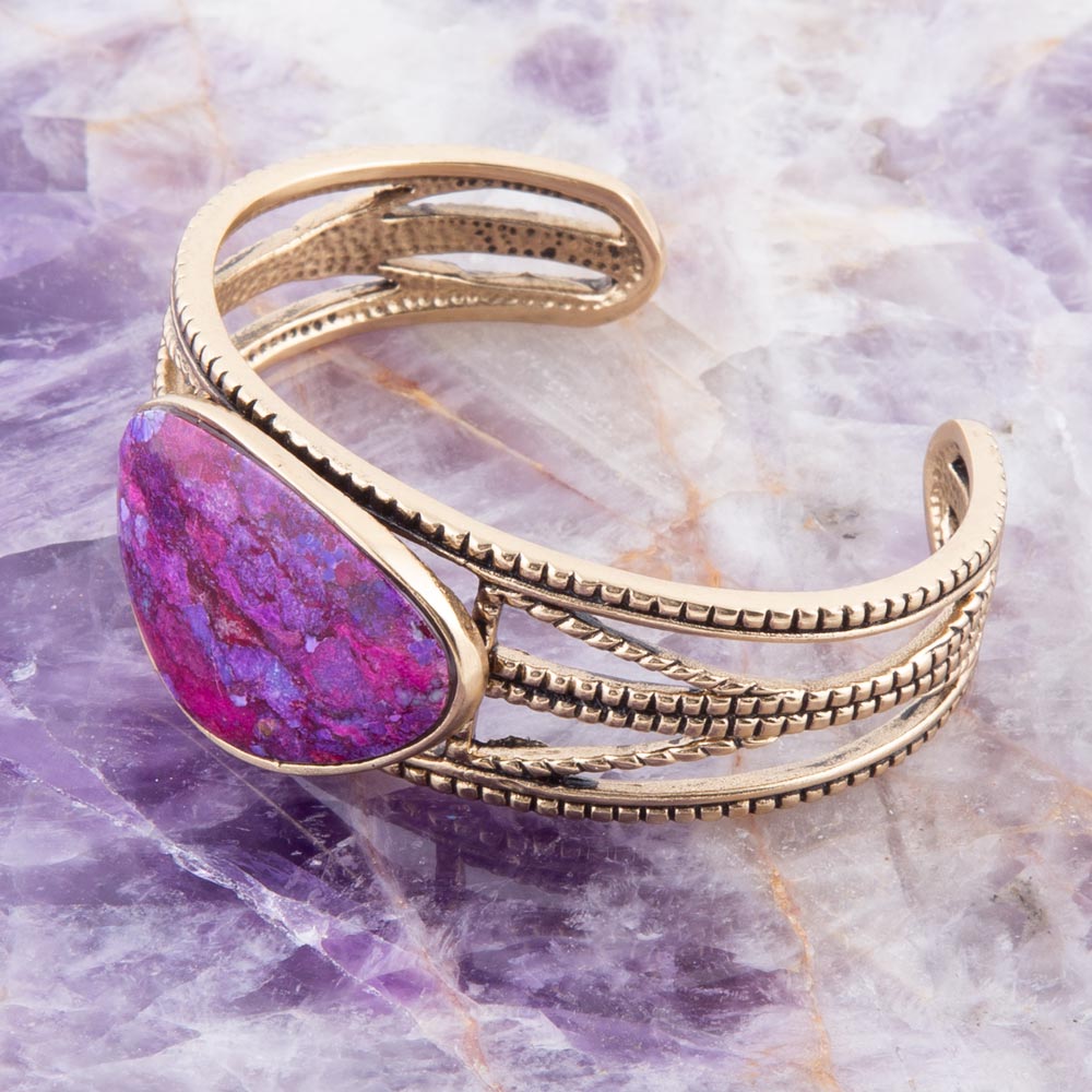 Lila Türkis Goldenes Seilarmband