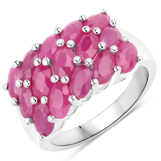 4.05 Karat echter Rubin .925 Sterling Silber Ring