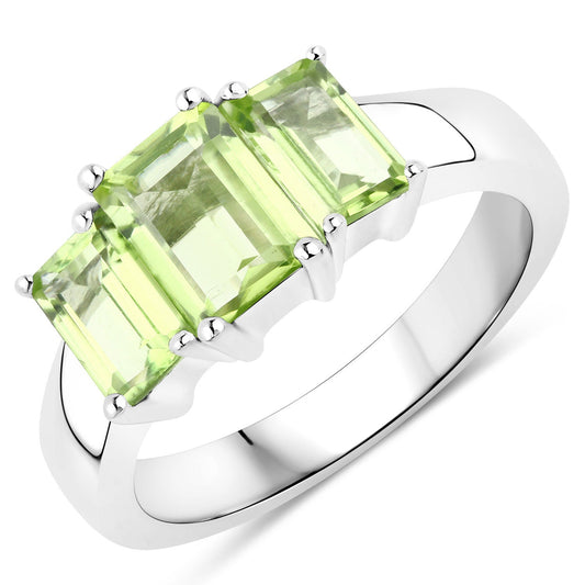 2.10 Karat Echter Peridot .925 Sterlingsilber Ring