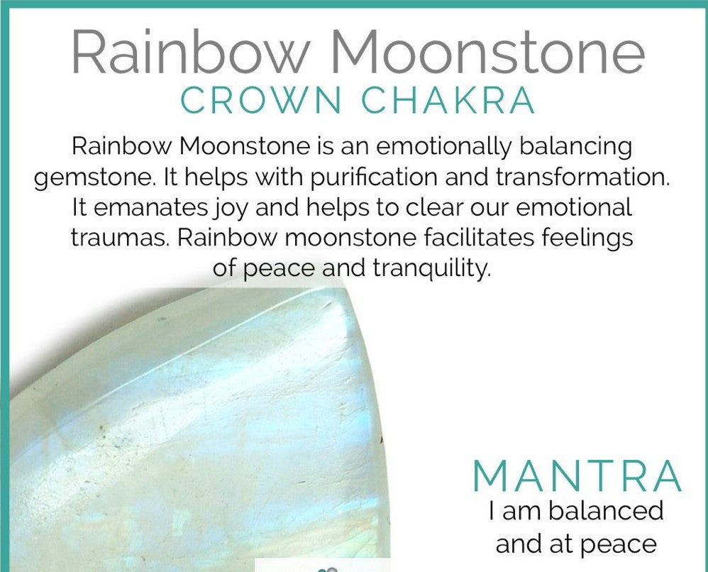 Blue Flash Labradorite Rainbow Moonstone Stretch Bracelet