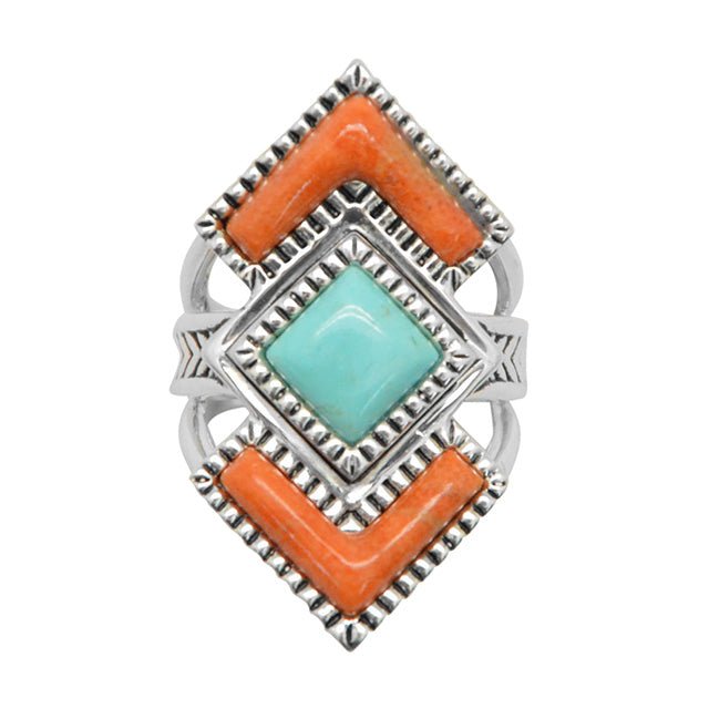 Bague géométrique Rattler en argent sterling